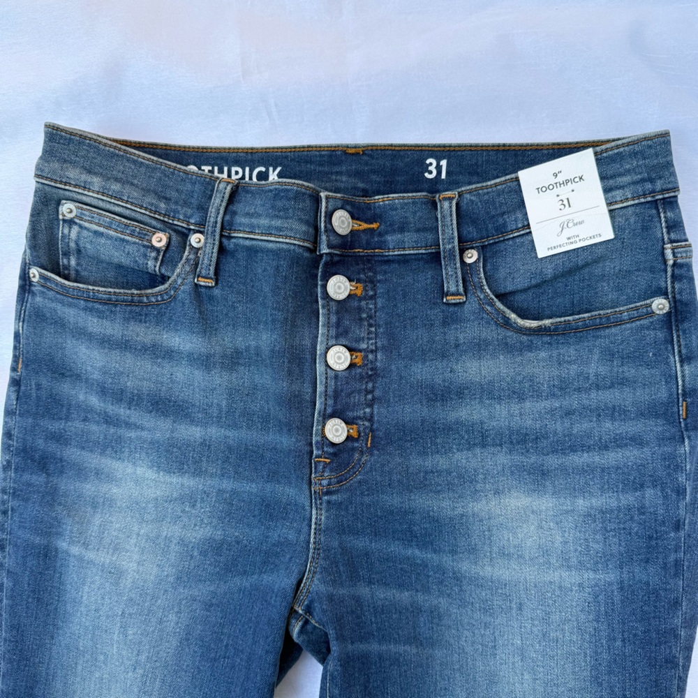 J.Crew 9” High Rise Toothpick Skinny Jeans BA577 NWT Size 31 - Picture 7 of 16